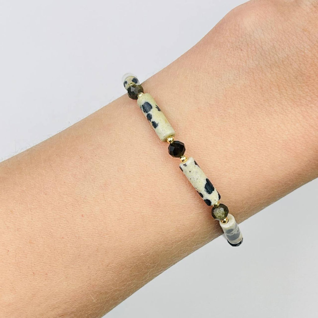 Браслет из перепелиной Яшмы и Шпинели 16,5 см +