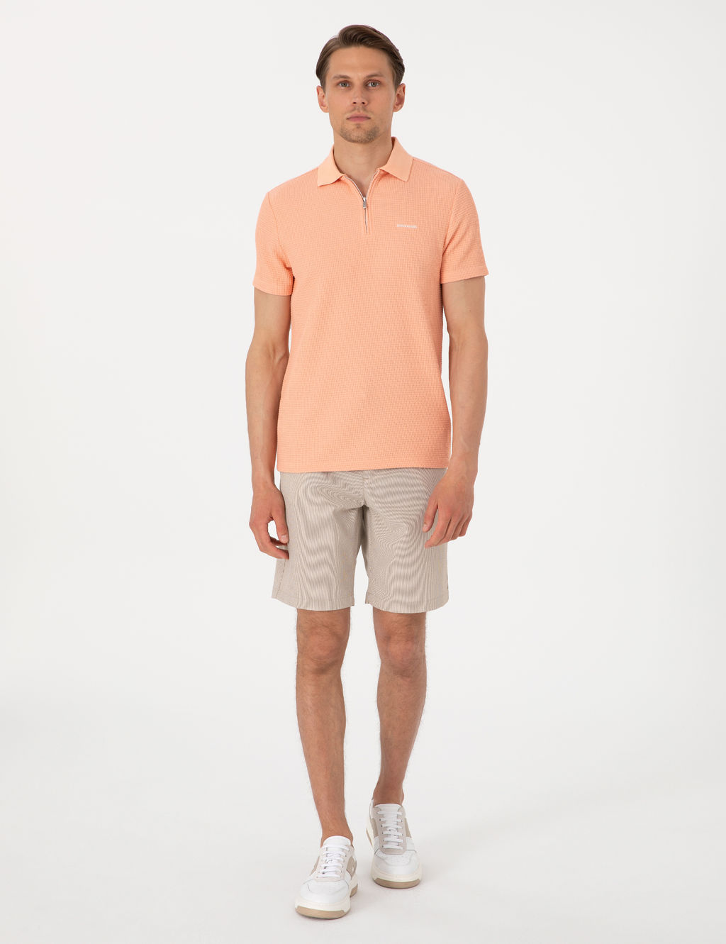 Somon Slim Fit _rme Dokulu Polo Yaka Ti__rt