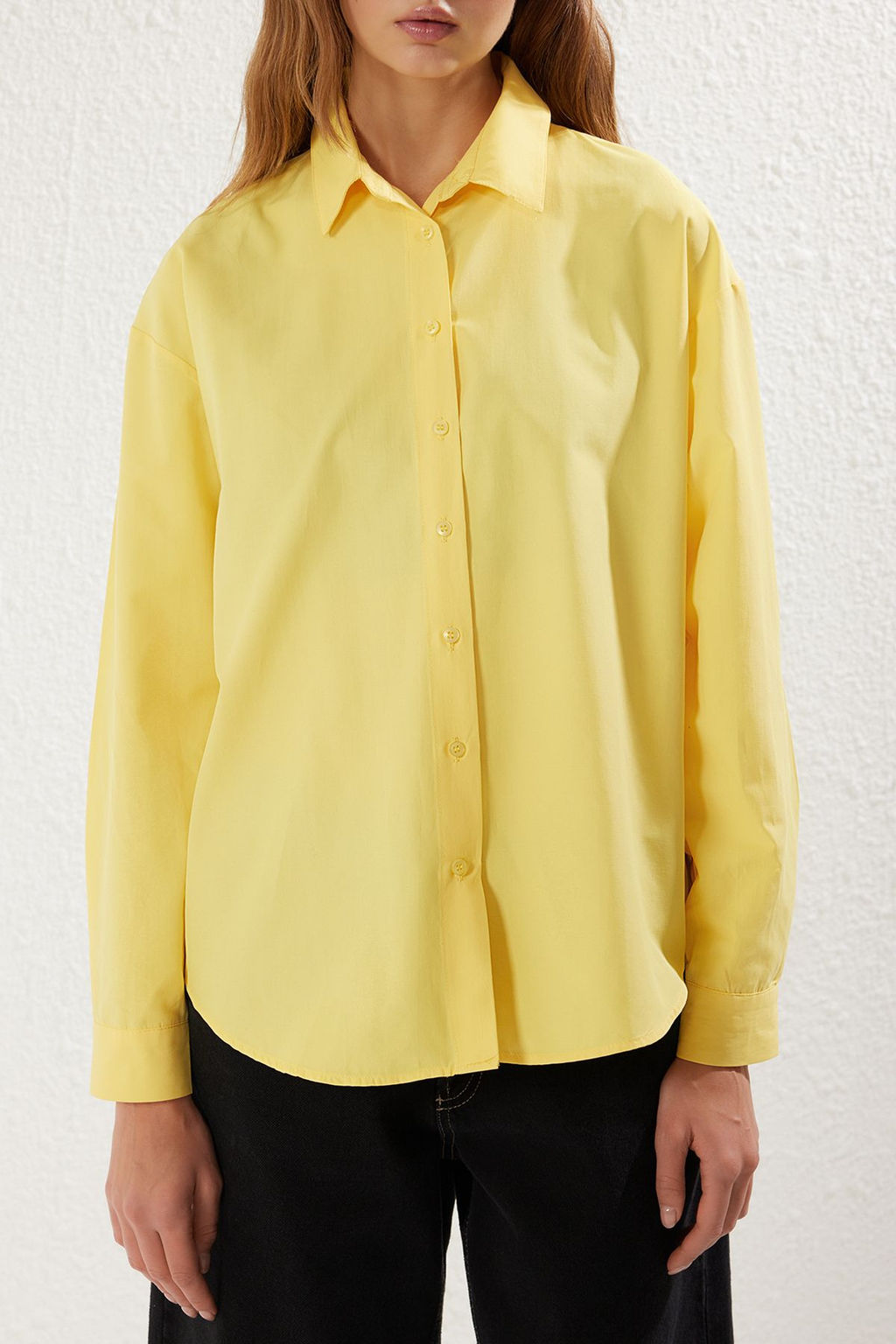 Turuncu Loose Fit Pamuklu Dokuma Gomlek TWOAW20GO0107