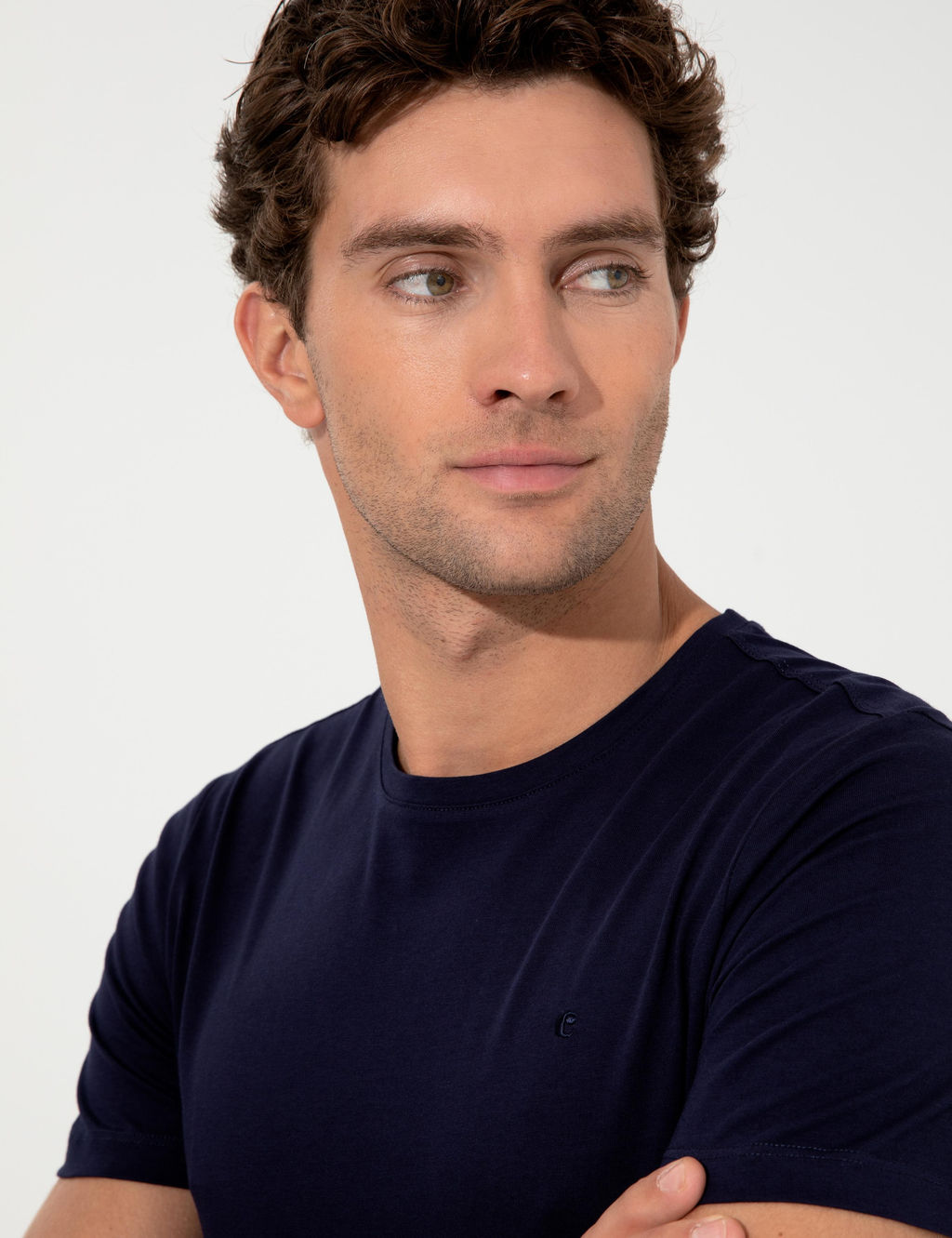 Темно-синяя облегающая базовая футболка - Cacharel фото 8