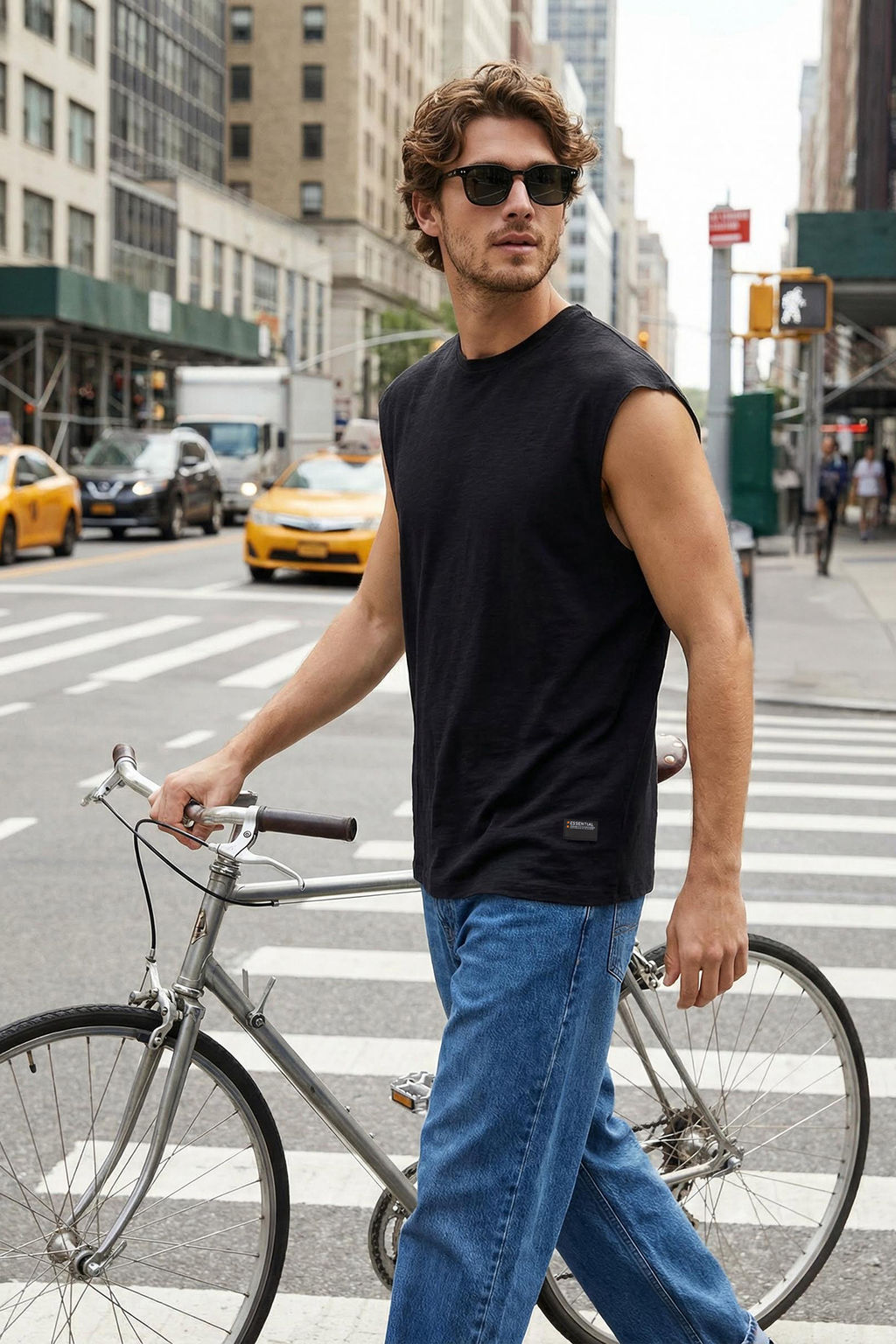 Siyah Oversize/Genis Kesim Basic Etiketli %100 Pamuk Kolsuz T-shirt/Atlet TMNSS25AL00002 - Trendyolmilla фото 14