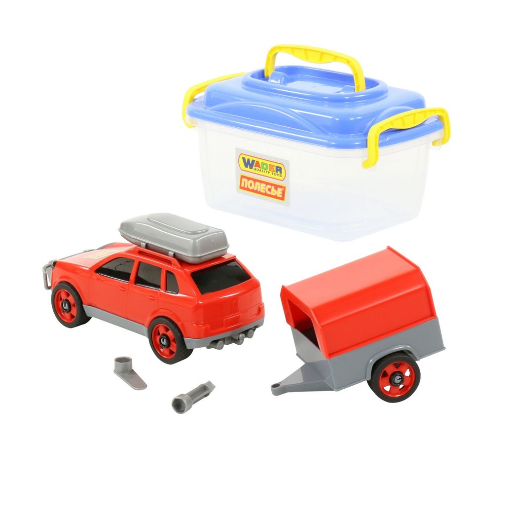 Конструктор Автомобиль легковой с прицепом (в контейнере) - Полесье фото 3