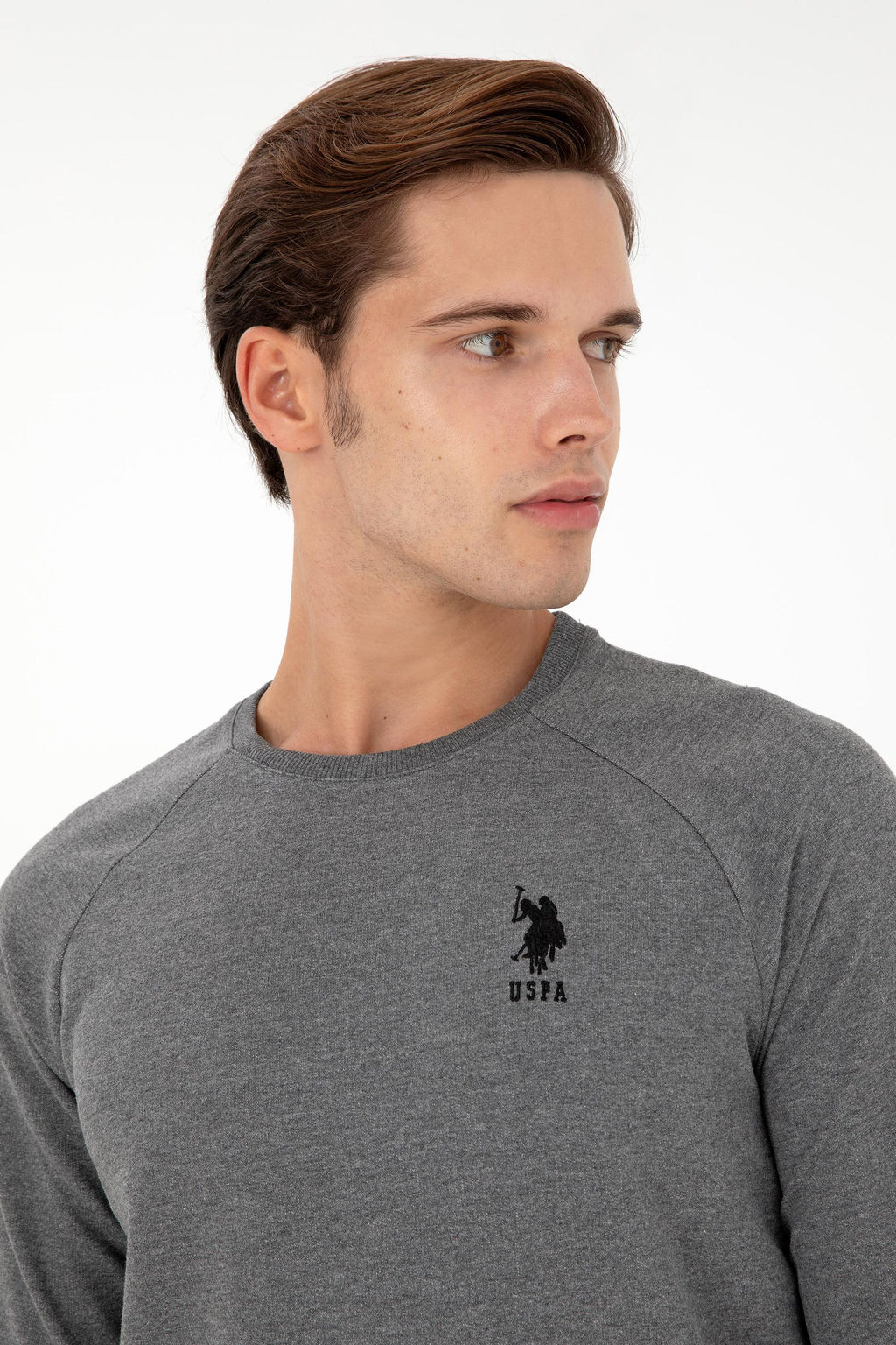 Erkek Antrasit Melanj Basic Sweatshirt