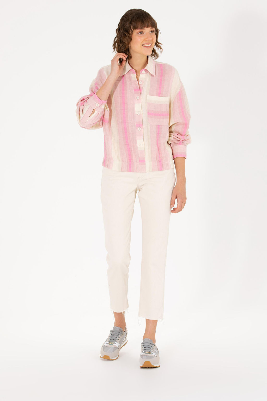 U. S. Polo Assn Женская розовая рубашка с длинным рукавом - U.s. polo assn фото 4