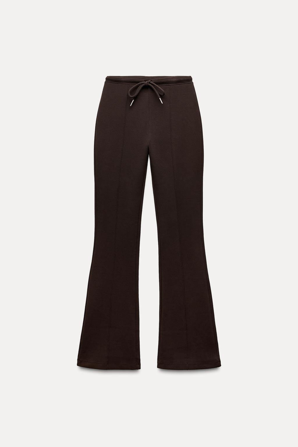 STITCHED INTERLOCK BELL BOTTOM TROUSERS - Zara фото 23