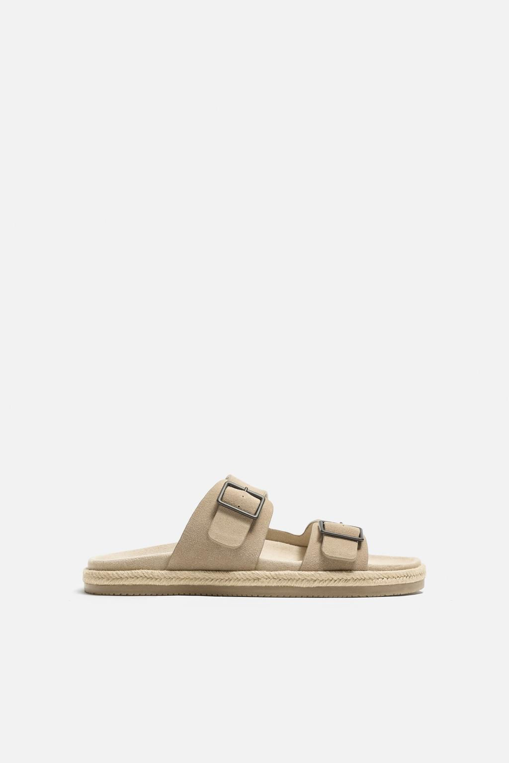 DOUBLE STRAP LEATHER SANDALS - Zara фото 9