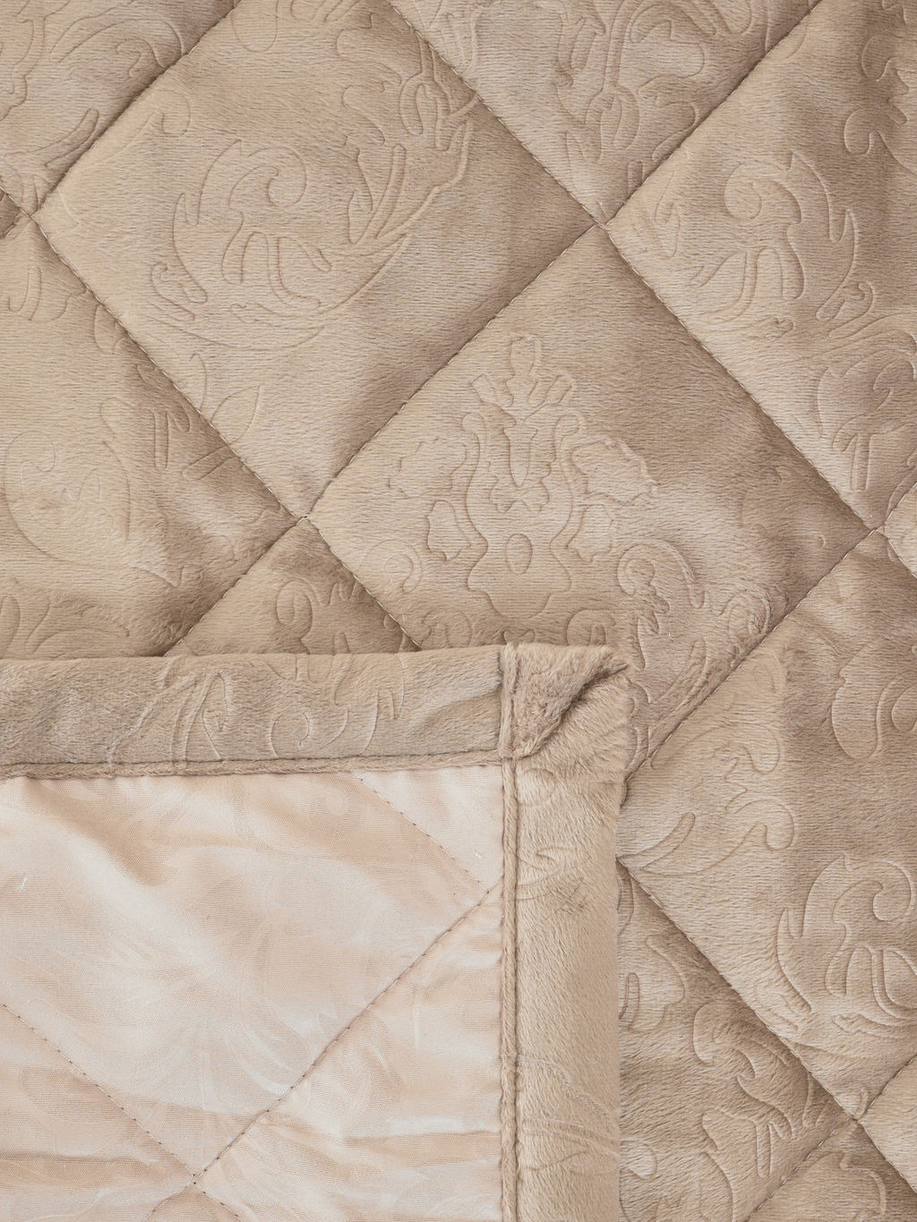 Набор покрывало и чехлы на подушку - Кристалл, цвет бежевый 200х220