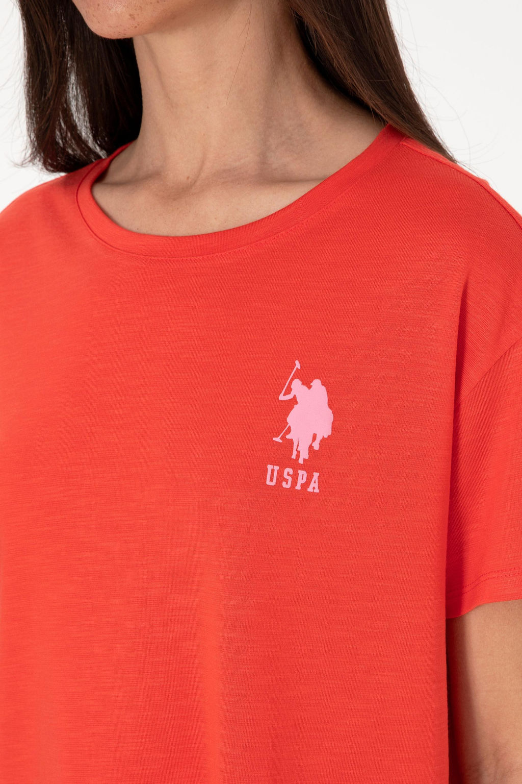 Kad_n K_rm_z_ Bisiklet Yaka Ti__rt Sepette S_rpriz _ndirim - U.s. polo assn фото 7