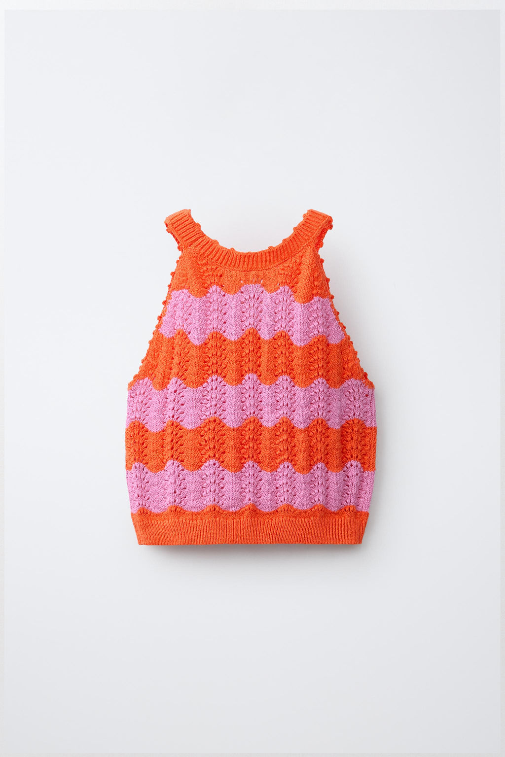 TOP PUNTO CROCHET RAYAS / Naranja fl?or - Zara фото 5