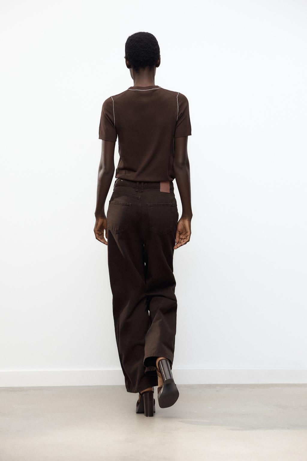 SHORT SLEEVE KNIT TOP WITH PIPING - Zara фото 41