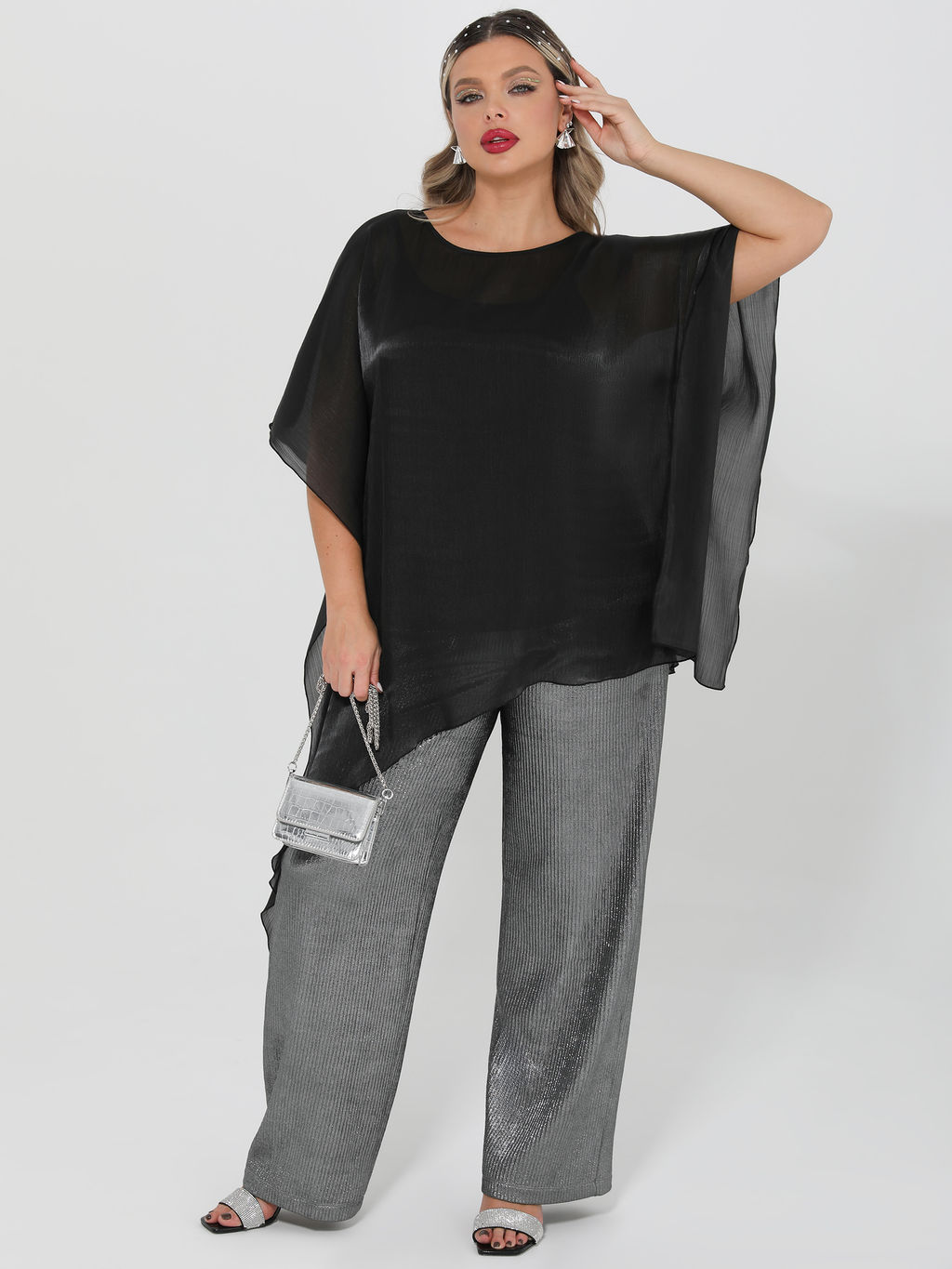 Блузка-накидка 0447-1с черный