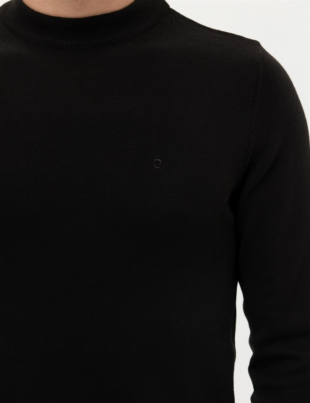 Siyah Slim Fit Yar_m Bal_k__ Yaka Basic Triko Kazak - Pierre cardin фото 7