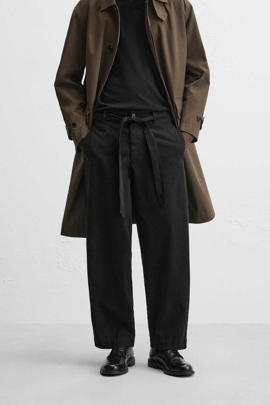 TEXTURED TROUSERS WITH BELT - Zara фото 2