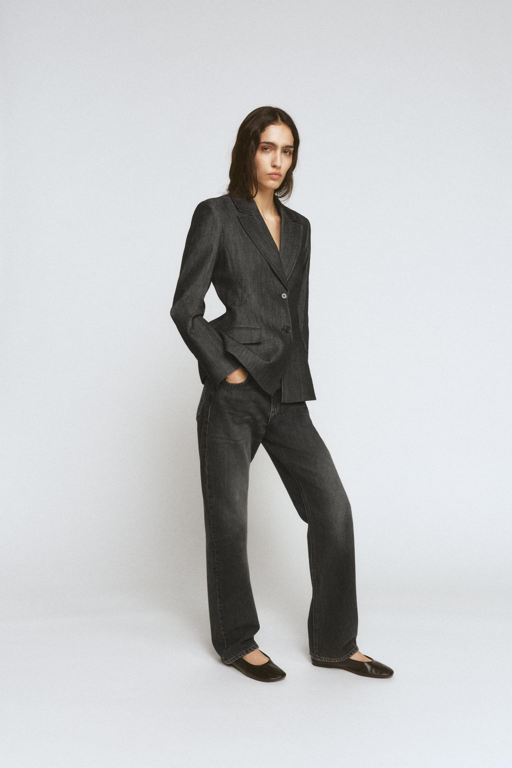 ZW COLLECTION DENIM BLAZER - Zara фото 9