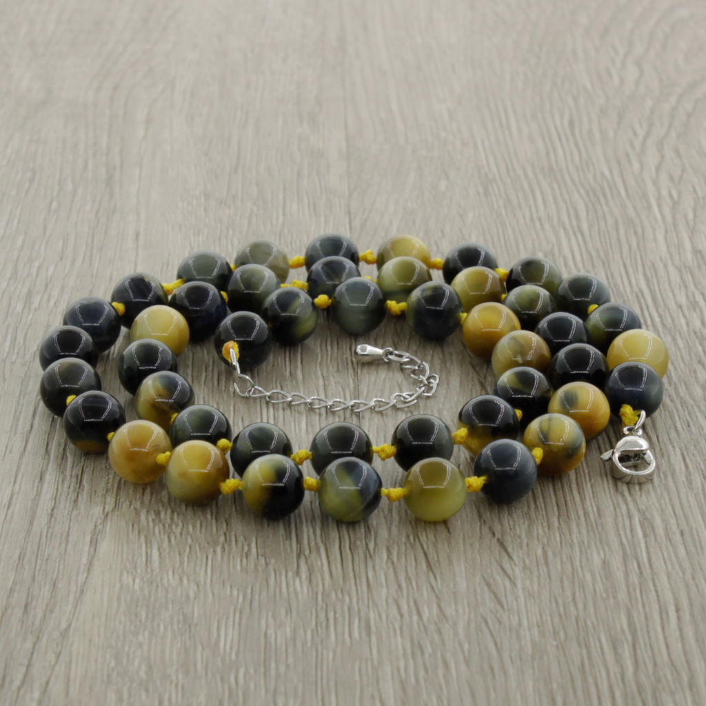 Тигровый глаз, круглые 8мм, "Классика" бусы 42см