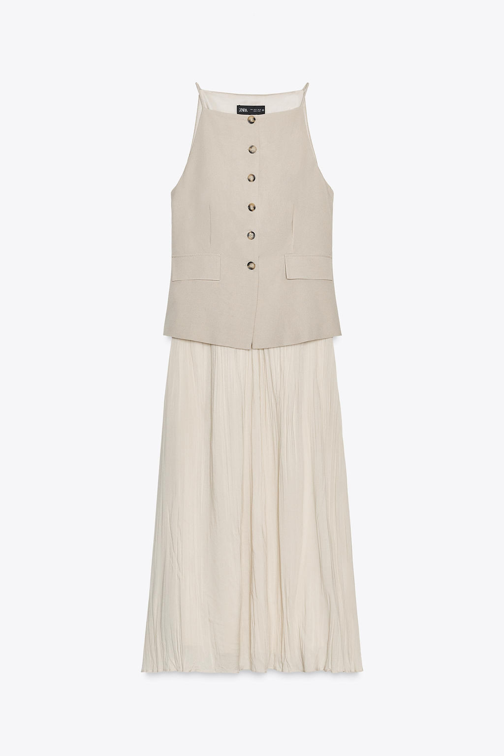 PLEATED SKIRT MIDI WAISTCOAT DRESS - Zara фото 4