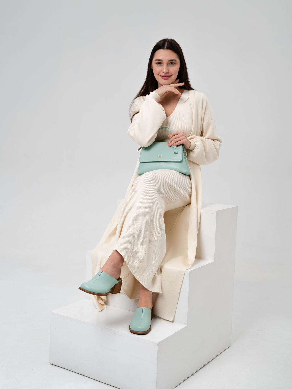 Сабо 5132.23663br.Мята+коричневый