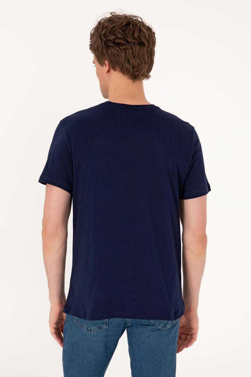 Erkek Regular Fit Bisiklet Yaka Lacivert Ti__rt Sepette S_rpriz _ndirim - U.s. polo assn фото 5