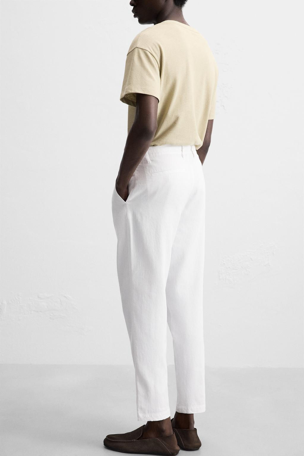 LINEN BLEND TROUSERS - Zara фото 14