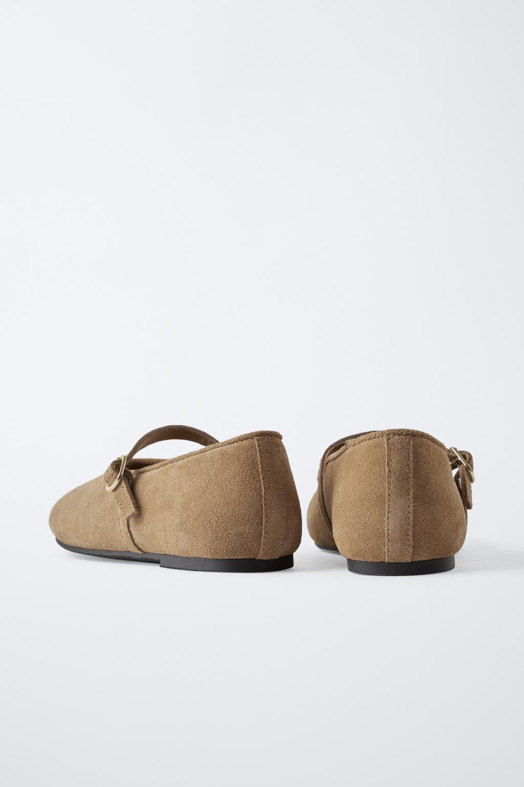 SPLIT SUEDE BALLERINAS - Zara фото 4