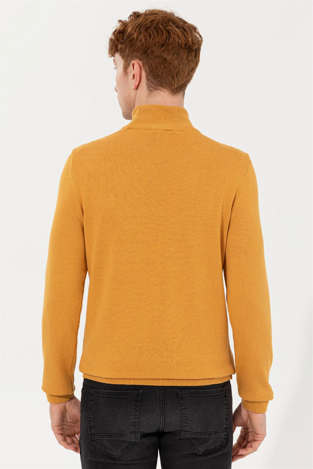 Мужской желтый трикотажный свитер Basic - U.s. polo assn фото 11