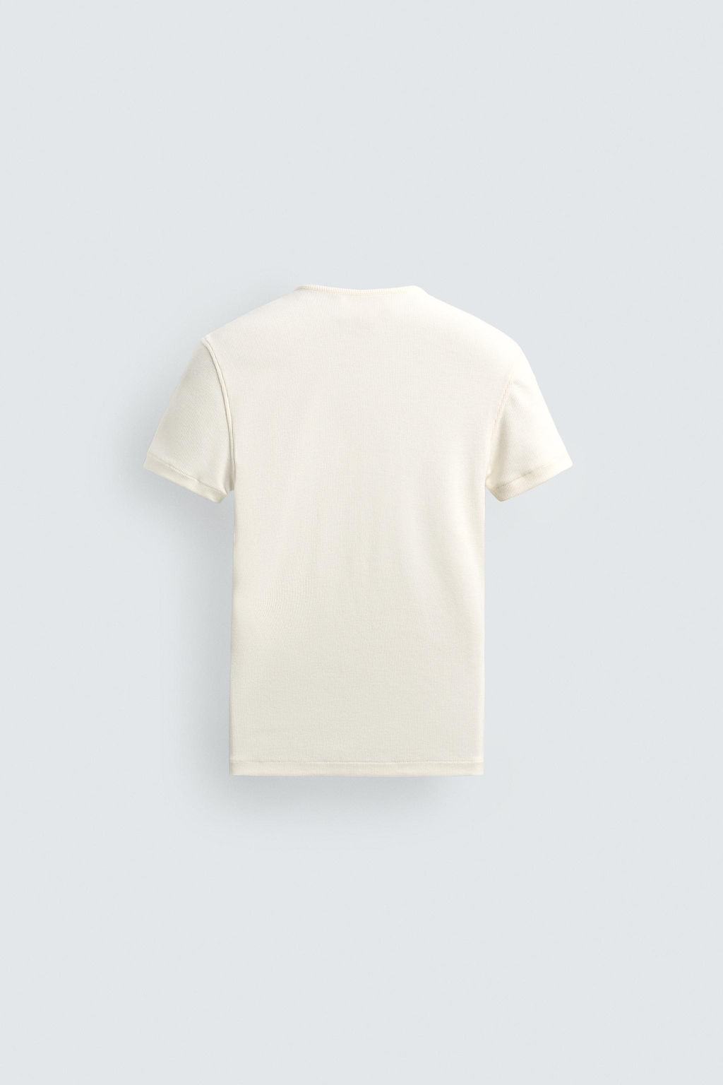 CAMISETA RIB CUELLO PANADERO / Blanco roto