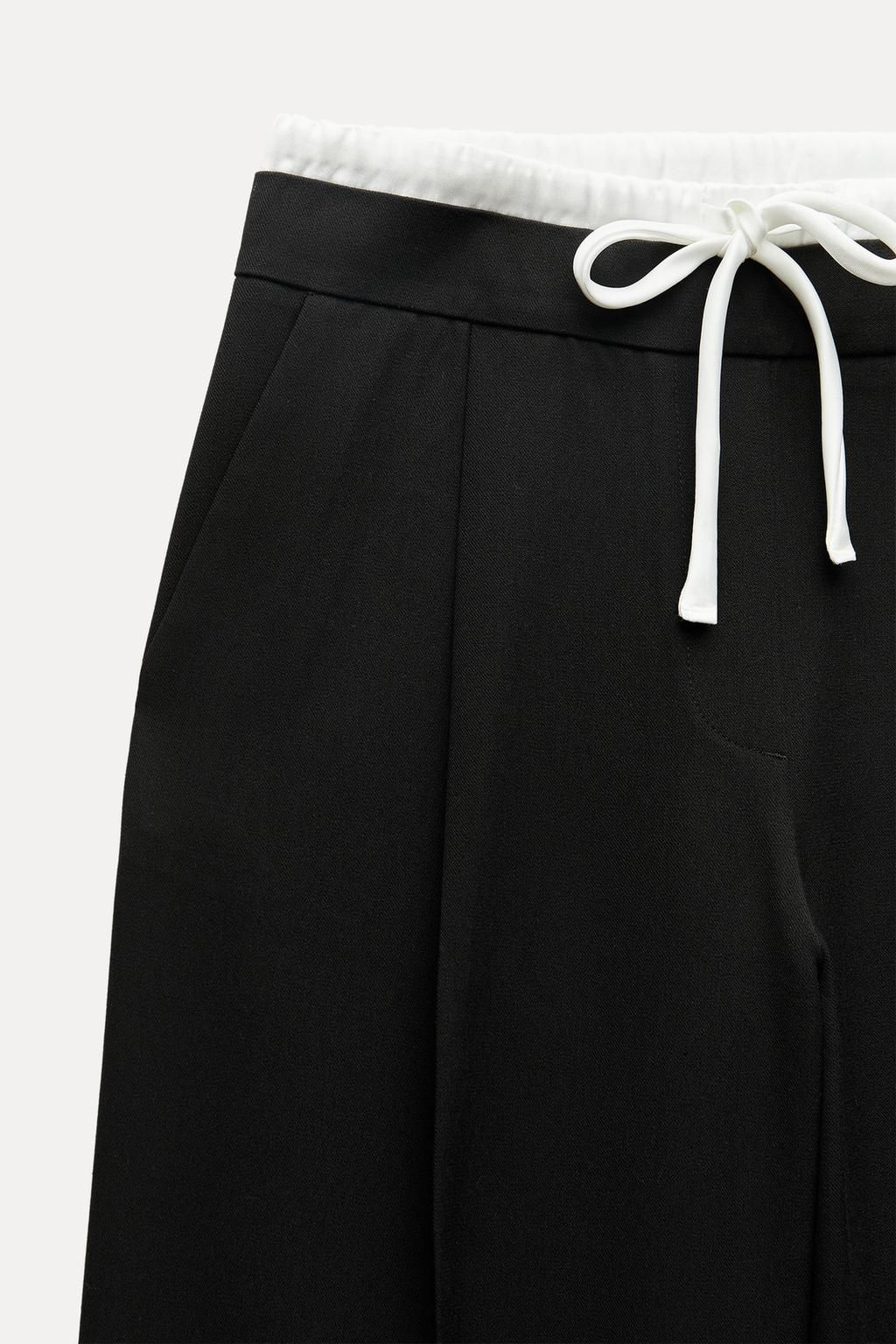 WIDE-LEG TROUSERS WITH DOUBLE WAISTBAND - Zara фото 6