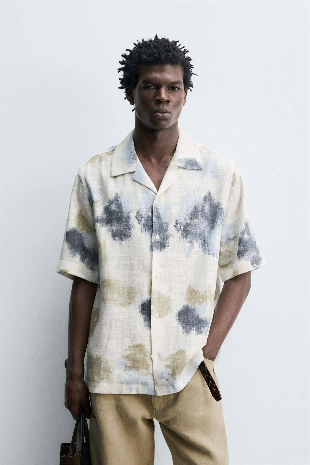 CAMISA FLUIDA ESTRUCTURA / Marr?n-Azul - Zara фото 2