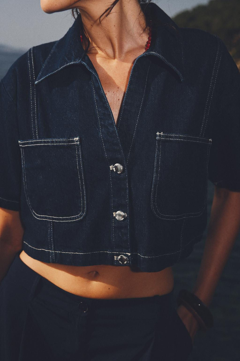 Z1975 SHORT DENIM SHIRT - Zara фото 9