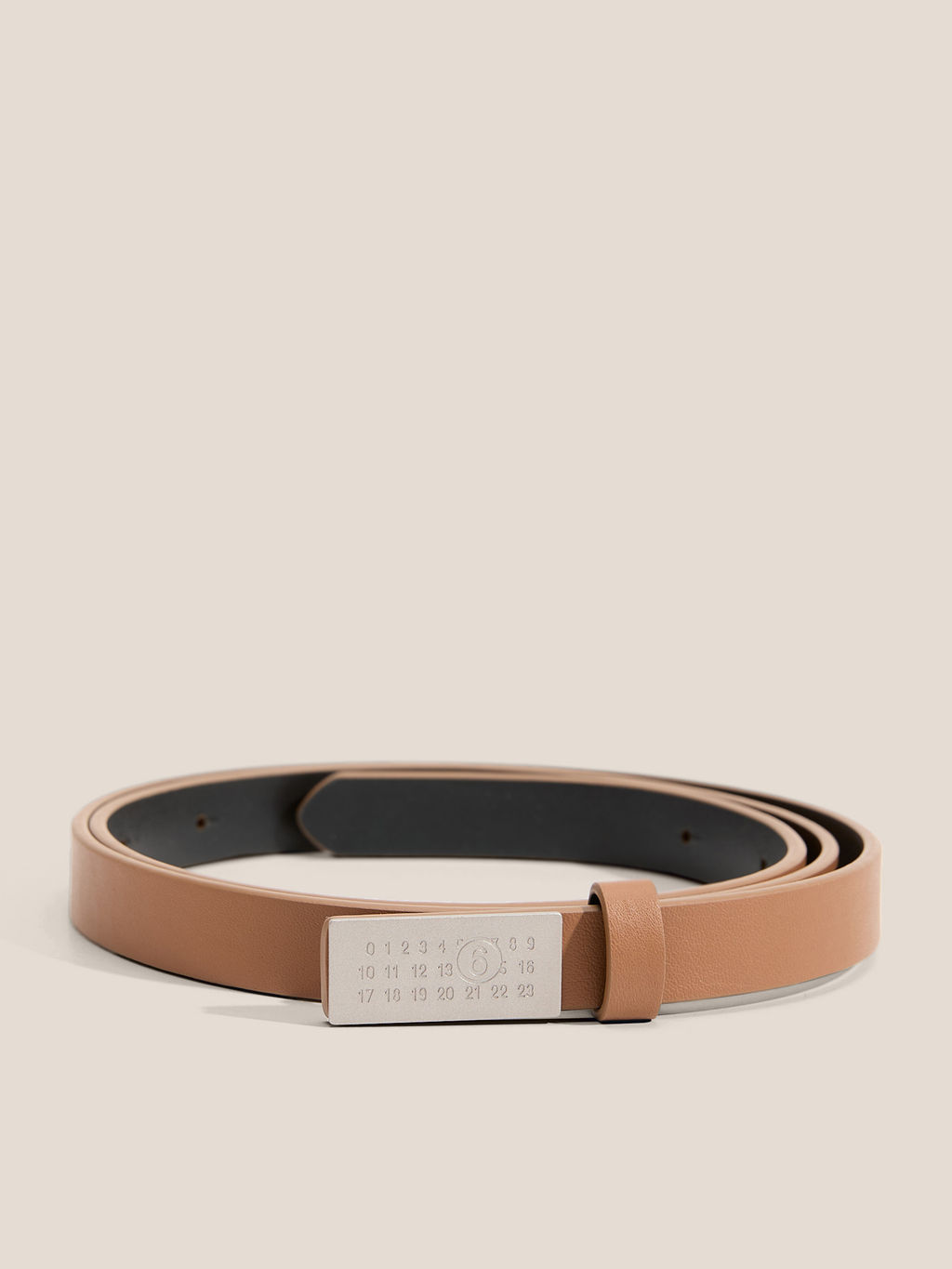 Женский ремень MM6 MAISON MARGIELA NUMERIC BELT MINI Артикул 4663659, бежево-коричневый