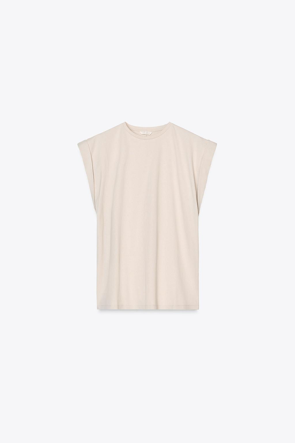 DROP SHOULDER TEXTURED T-SHIRT - Zara фото 5