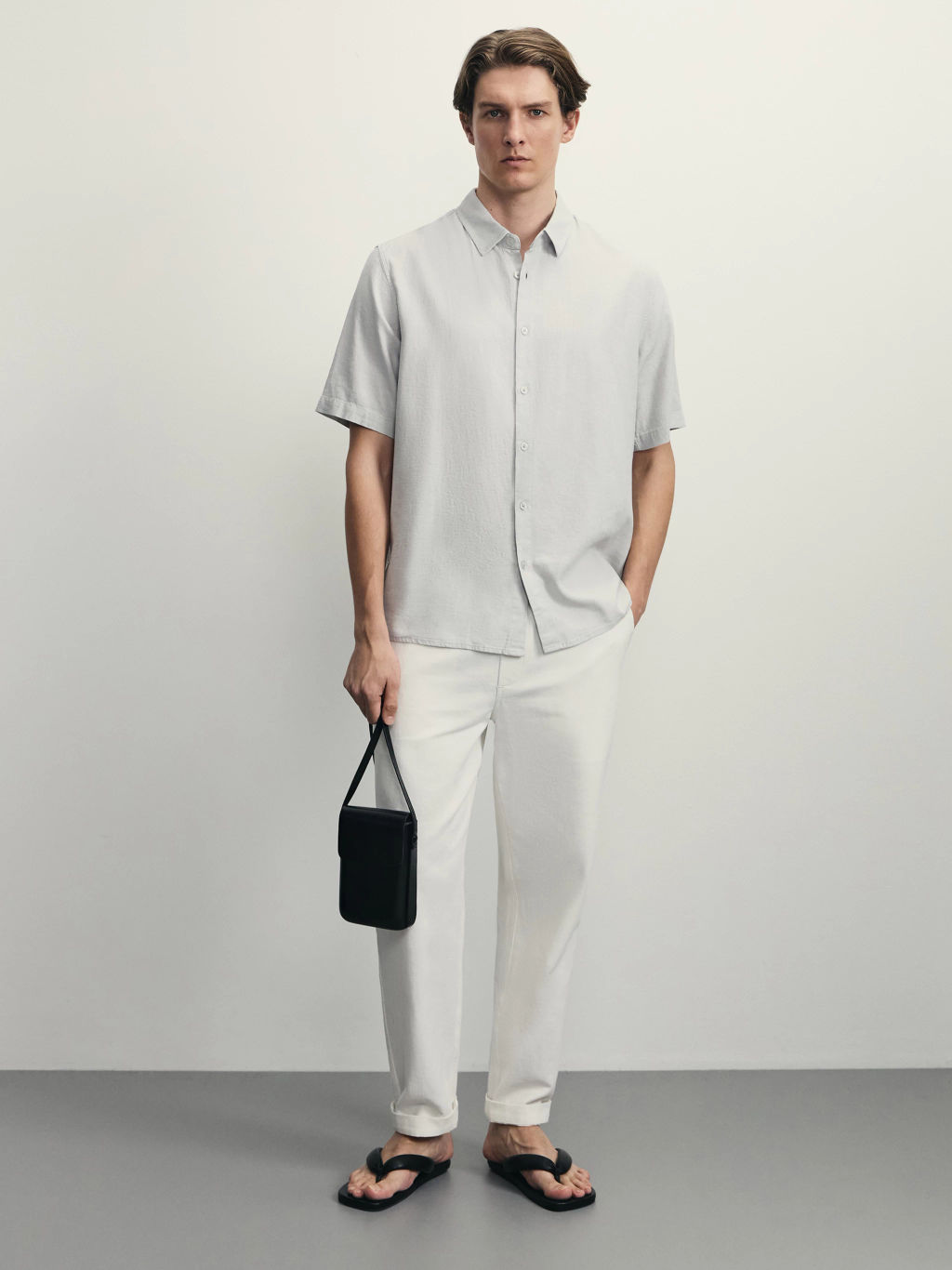 Рубашка regular fit со льном / Zarina  фото 2