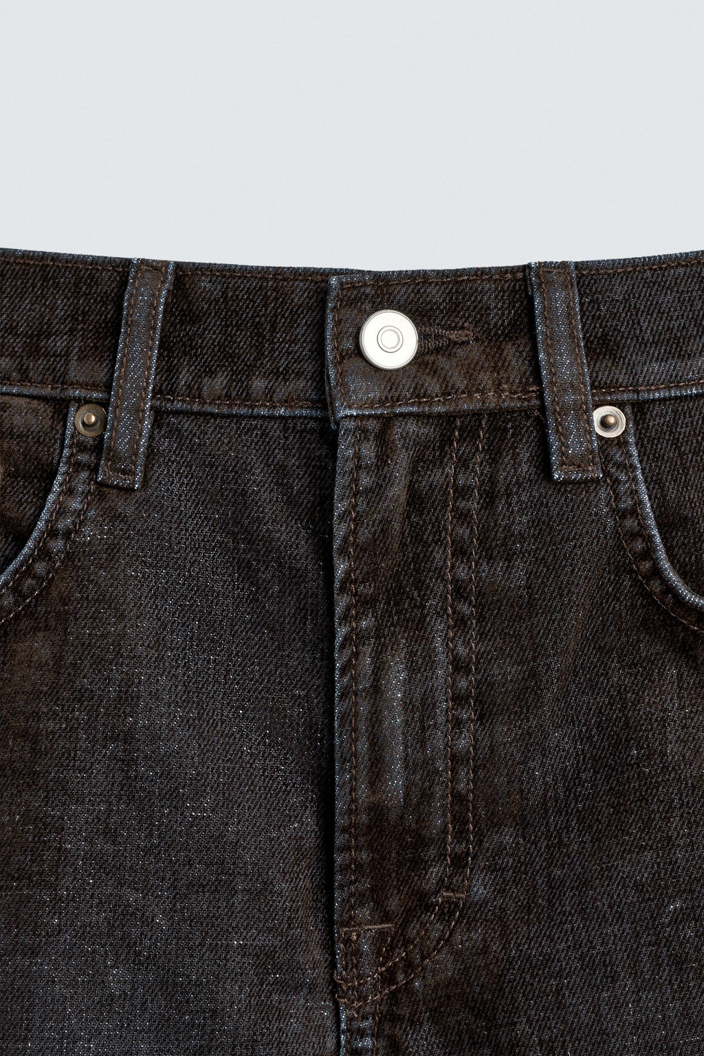 FLOCKED VELVET RELAXED FIT JEANS - Zara фото 10