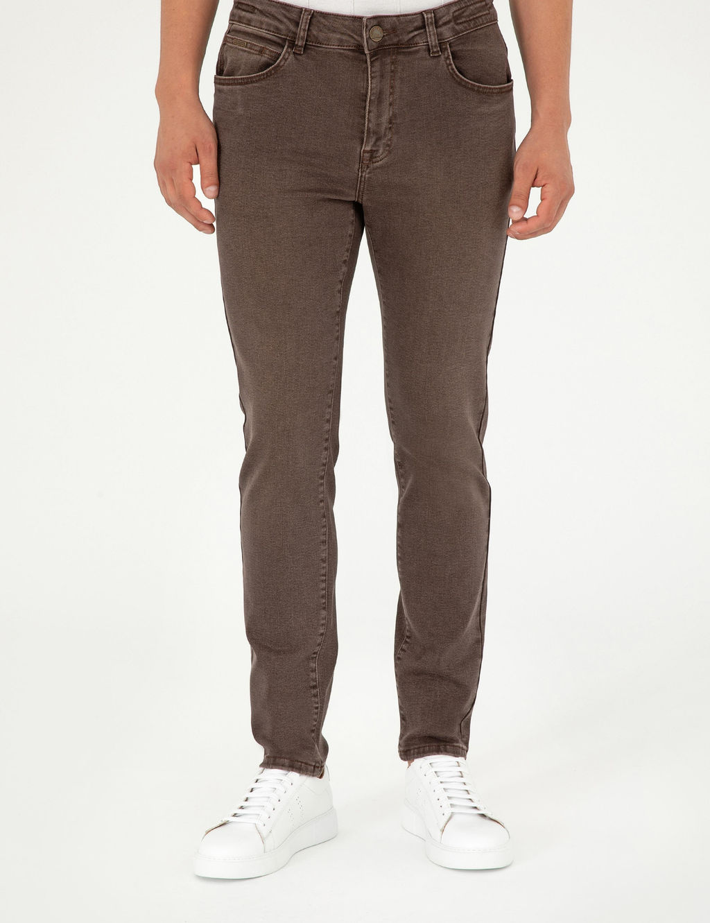 Kahverengi Slim Fit Jean Pantolon