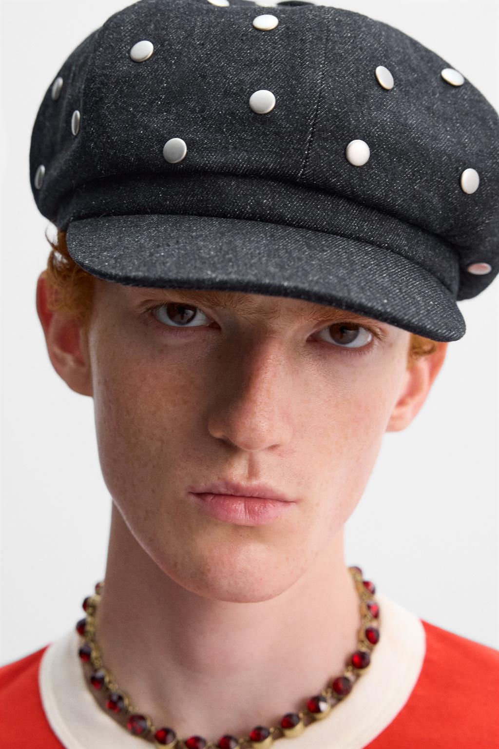 DENIM PEAKED CAP WITH STUDS X HARRY LAMBERT - Zara фото 4