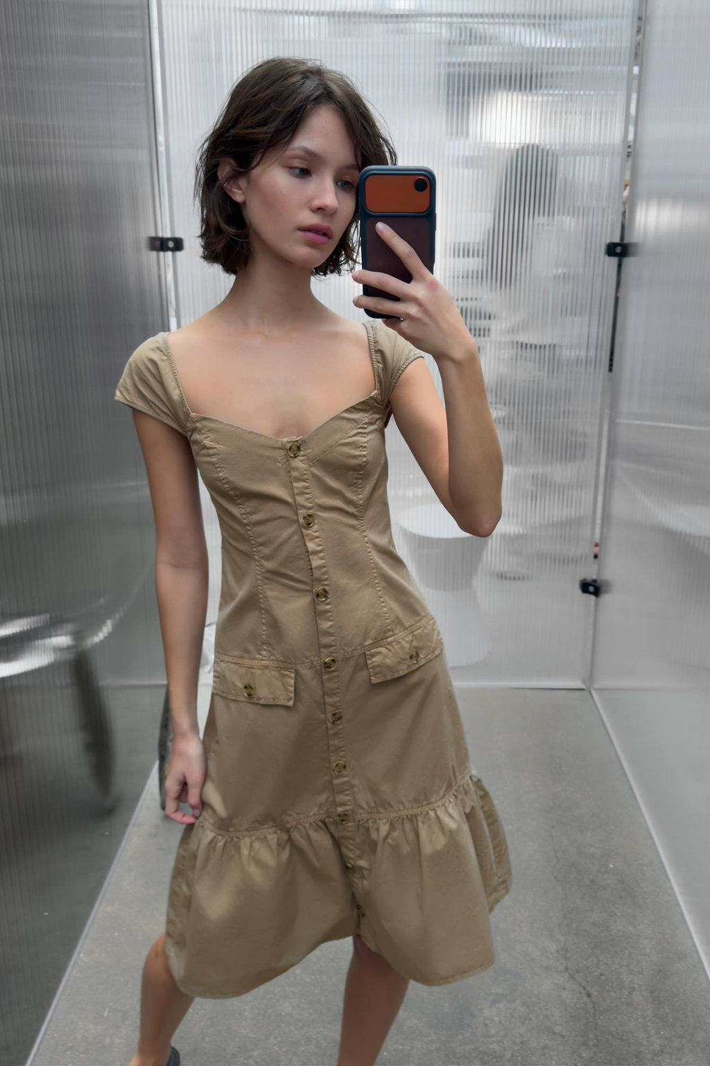 VESTIDO MIDI BOTONES / Oliva - Zara фото 5