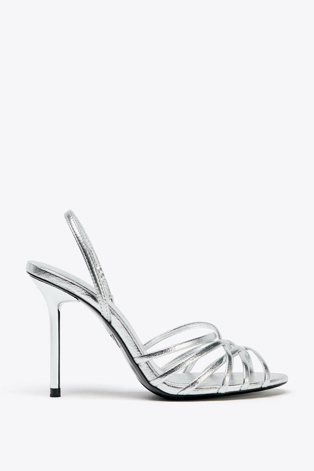 METALLIC-EFFECT HIGH-HEEL SANDALS - Zara фото 4