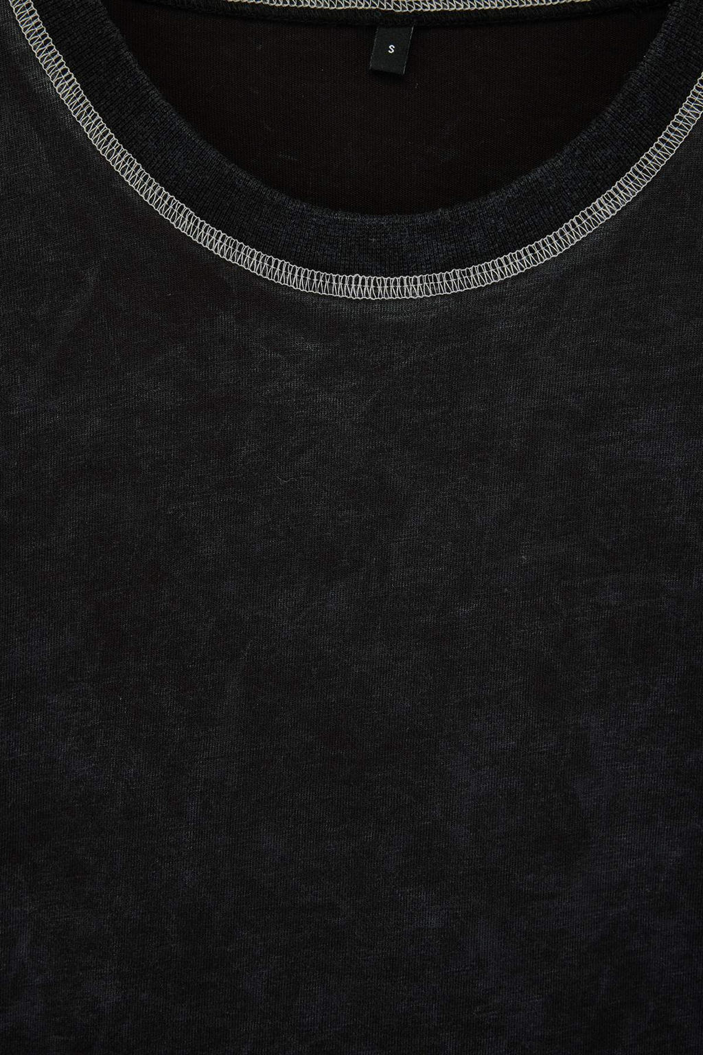 Antrasit Oversize/Genis Kesim Soluk Efektli Dikis Detayl? %100 Pamuk T-Shirt TMNSS26TS00034 - Trendyolmilla фото 2