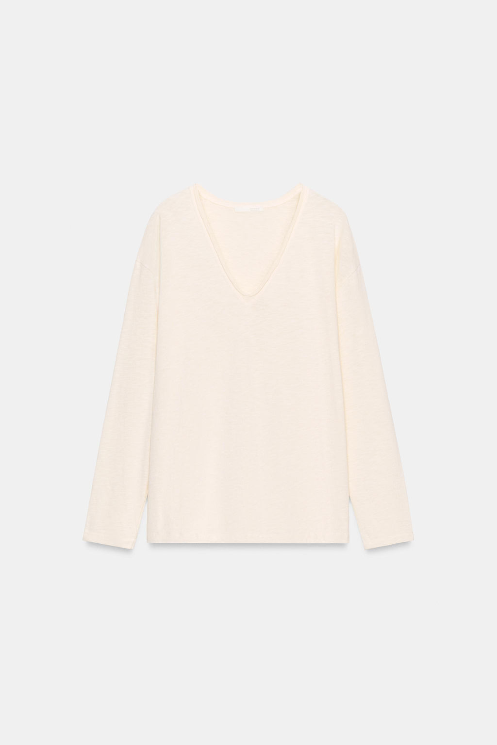 CAMISETA R?STICA MANGA LARGA / Blanco roto - Zara фото 6