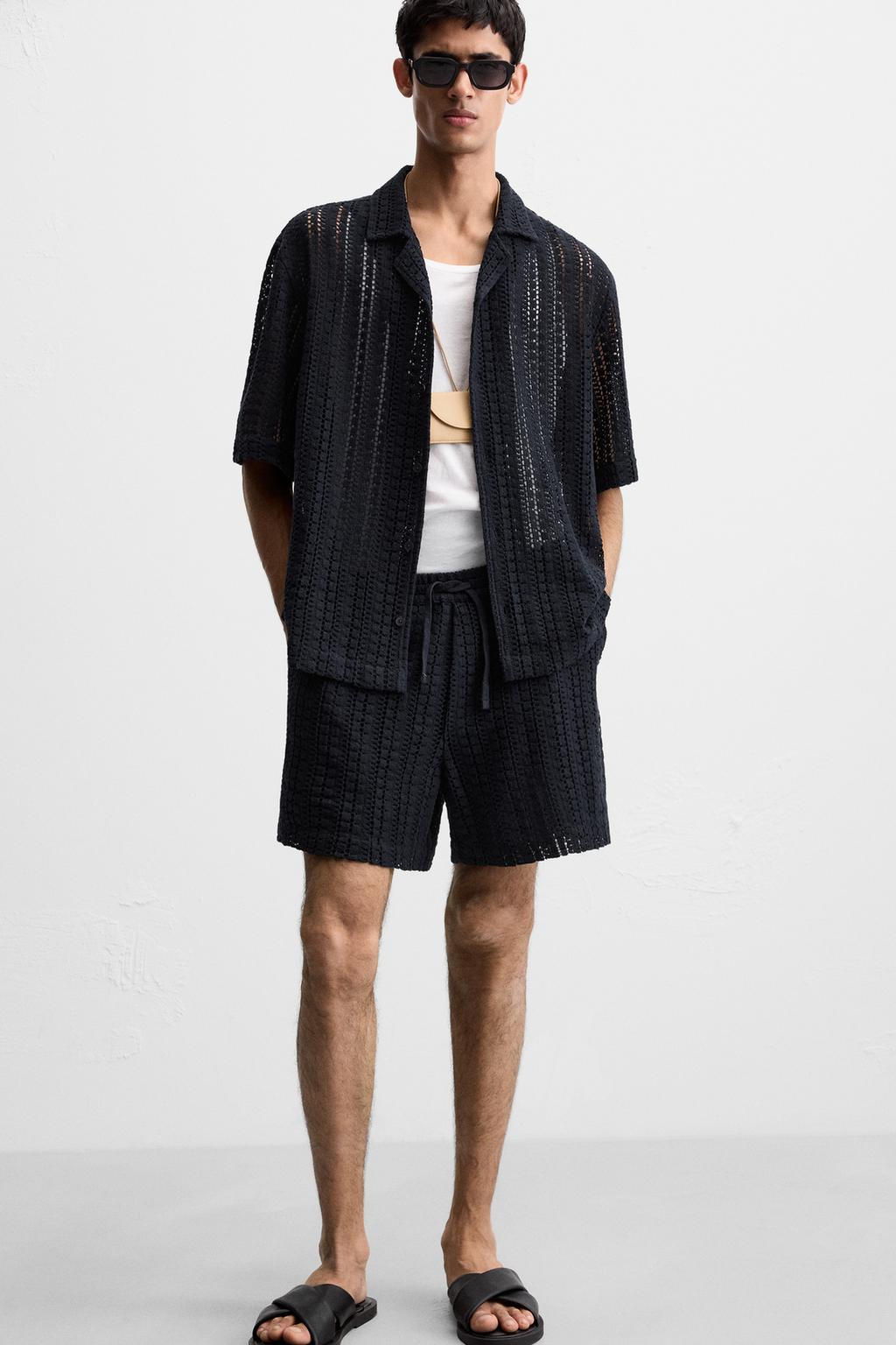 TEXTURED CROCHET BERMUDA SHORTS - Zara фото 5