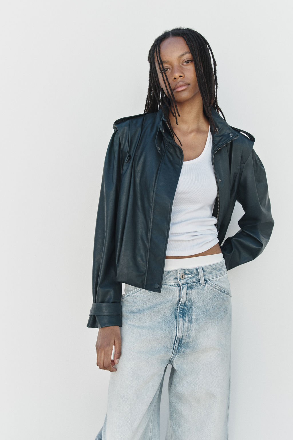 Cazadora oversize con cuello chimenea - H&m фото 4