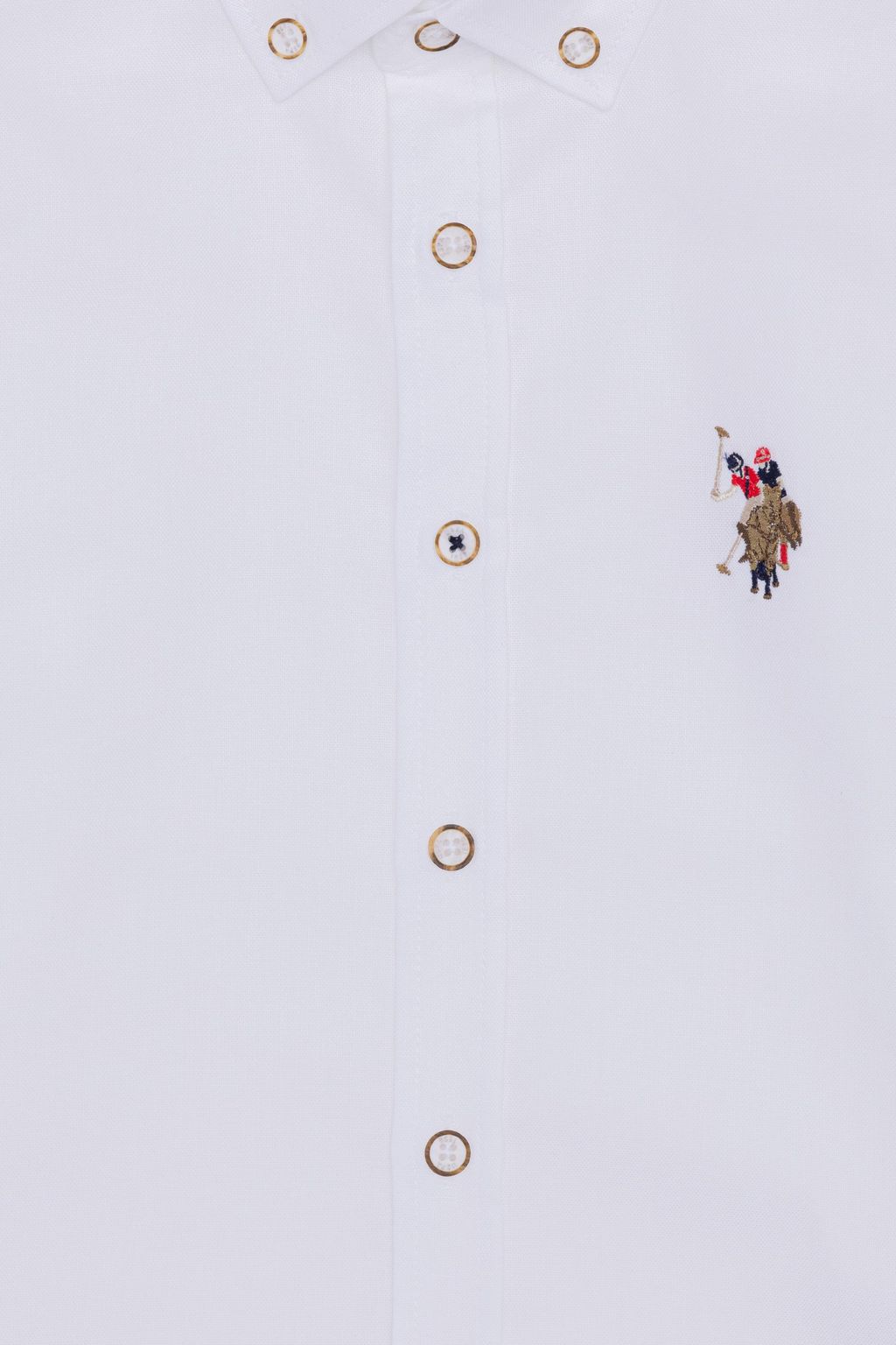 U. S. Polo Assn Белая базовая рубашка с длинным рукавом для мальчика - U.s. polo assn фото 3