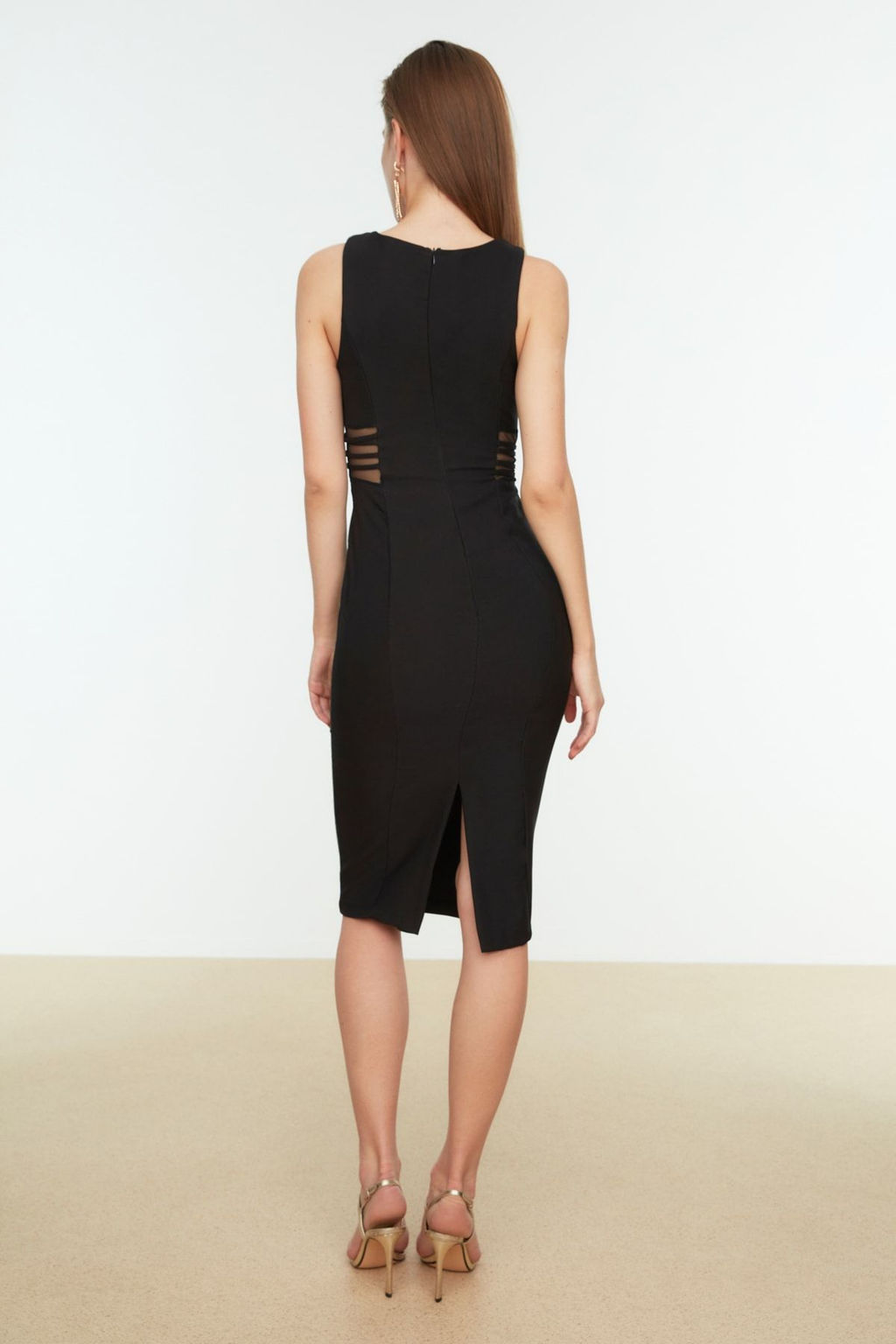 Siyah Bel Detayl? Dokuma S?k Abiye Gece Mezuniyet Elbisesi TPRSS21EL2191 - Trendyolmilla фото 6