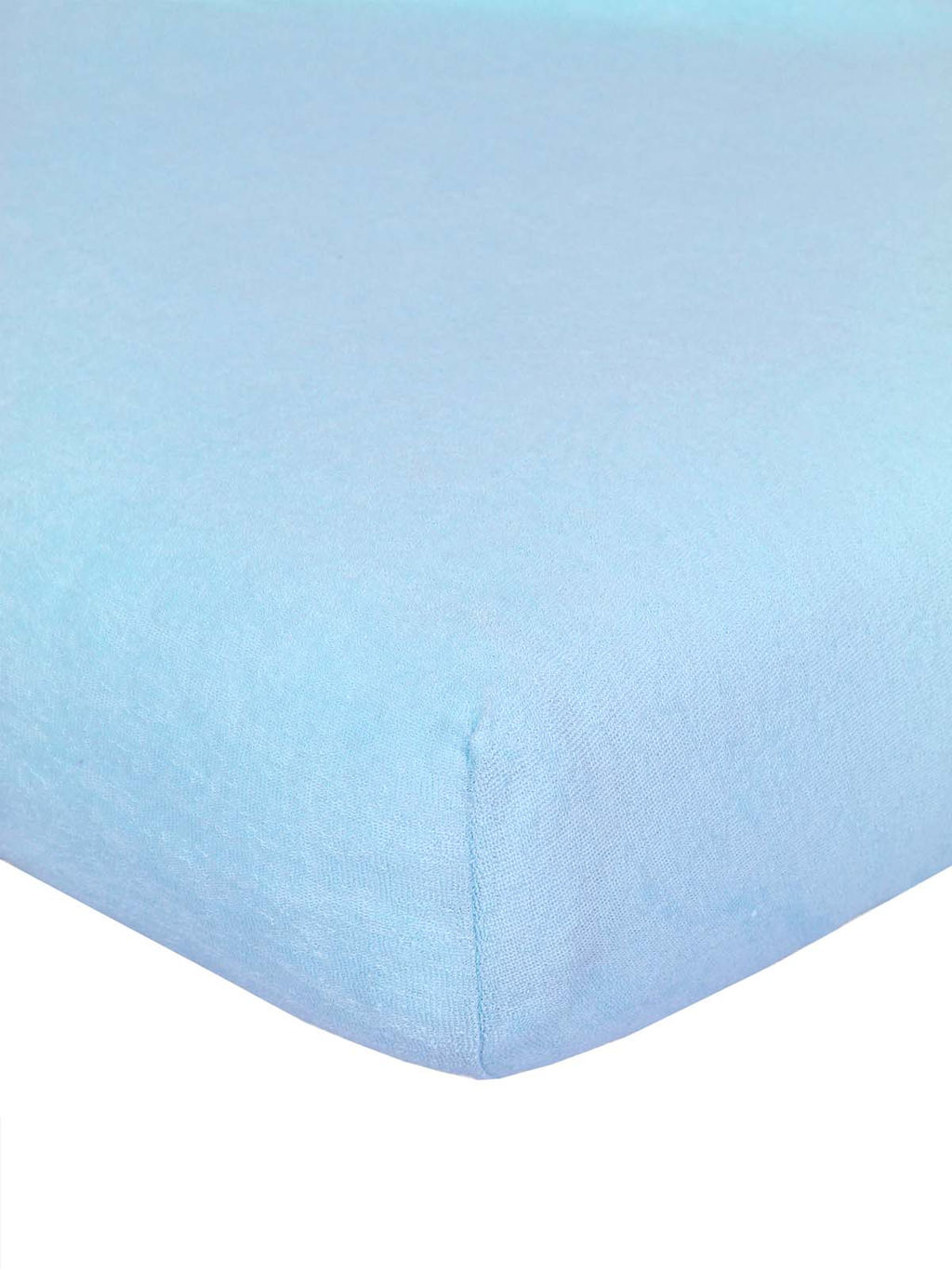 Простыня на резинке Махра - Голубой 140х200х20