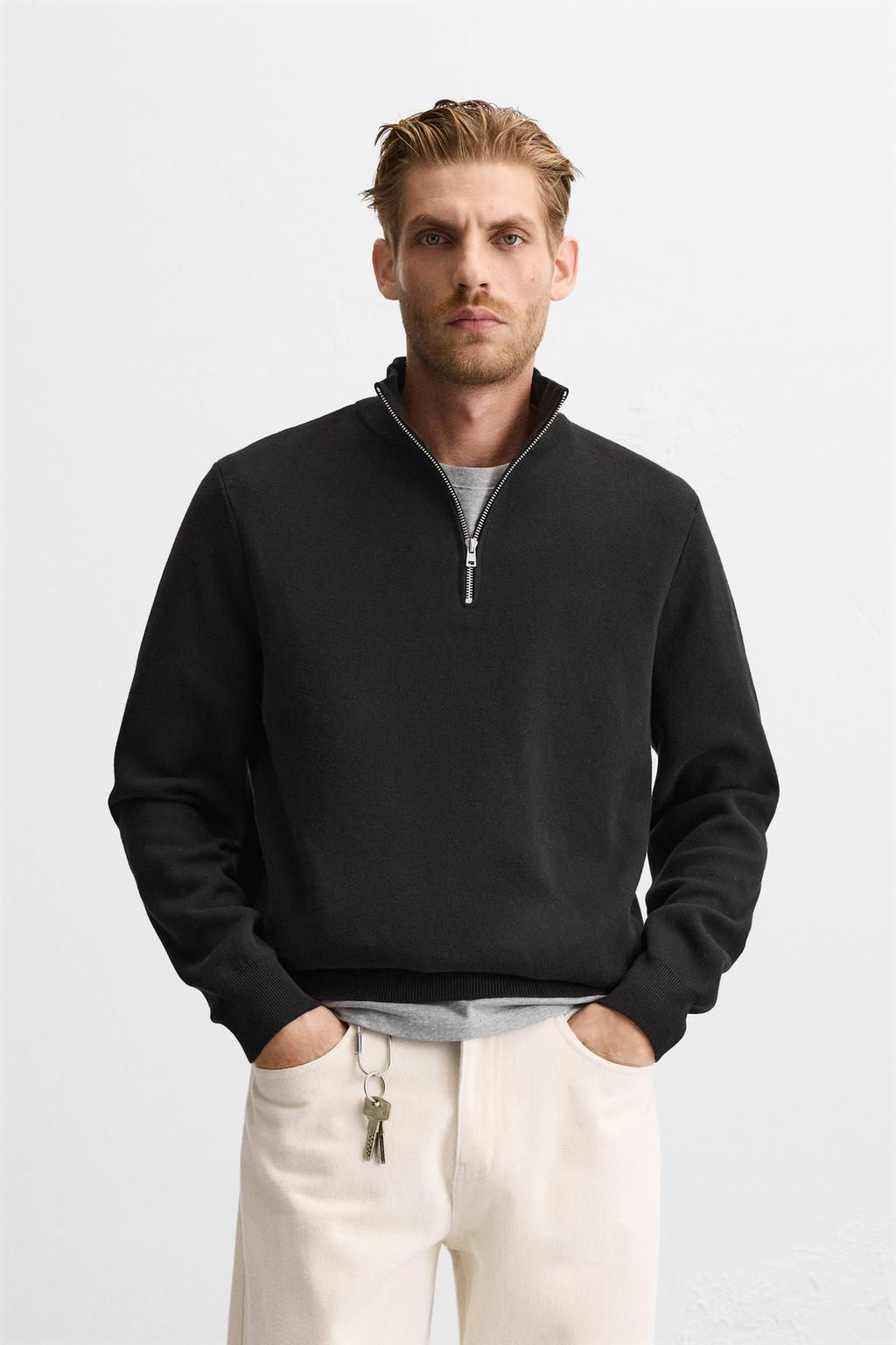 HIGH NECK QUARTER-ZIP SWEATER - Zara фото 10