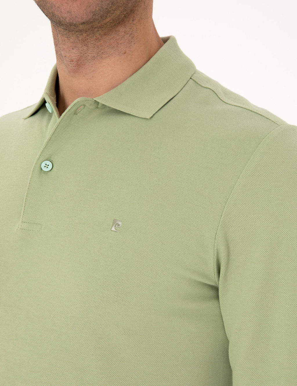 _a_la Slim Fit K_vr_lmaz Polo Yaka Basic Pike Sweatshirt