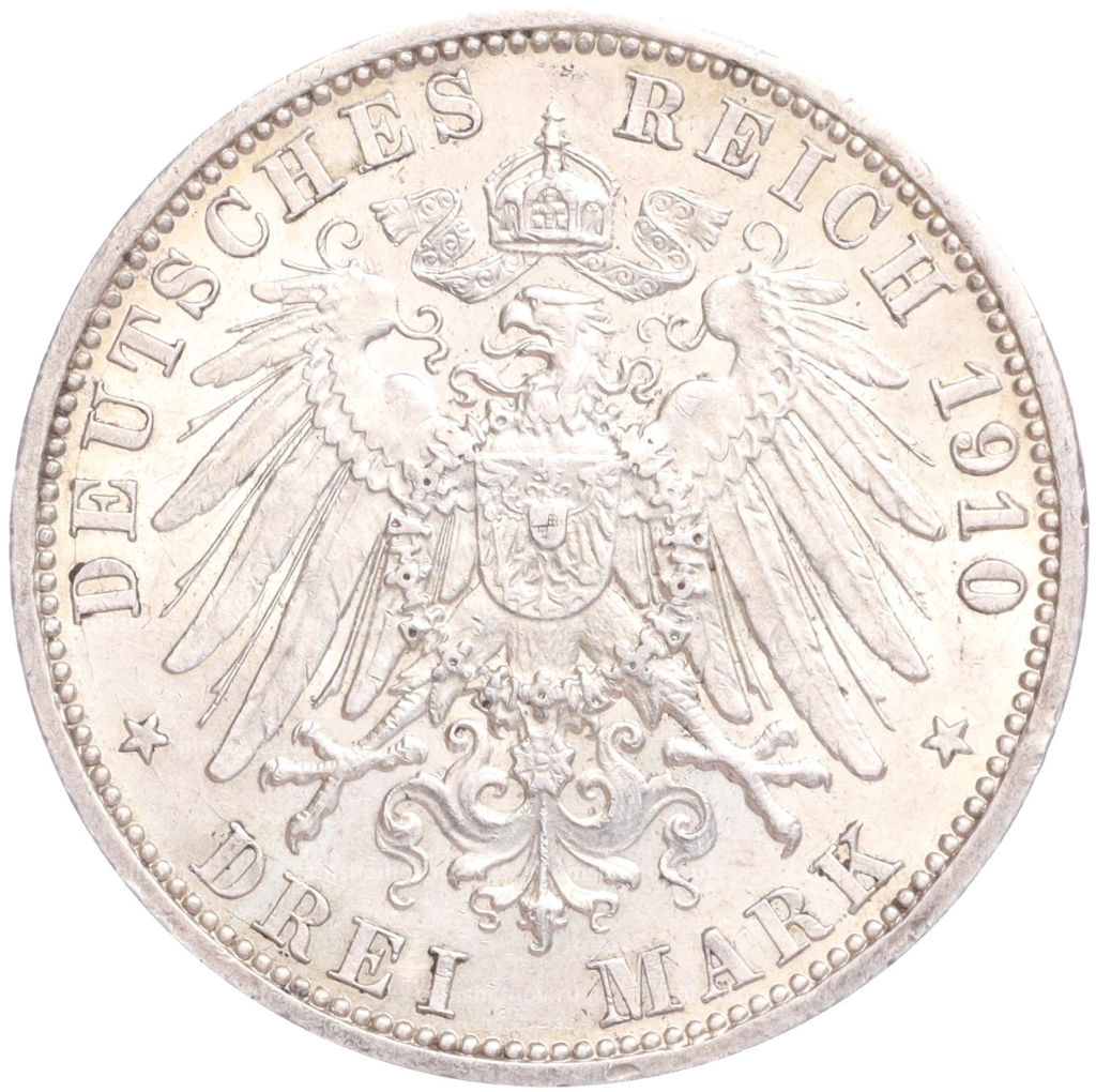 Монета 3 марки 1910 года А Германия (Пруссия)