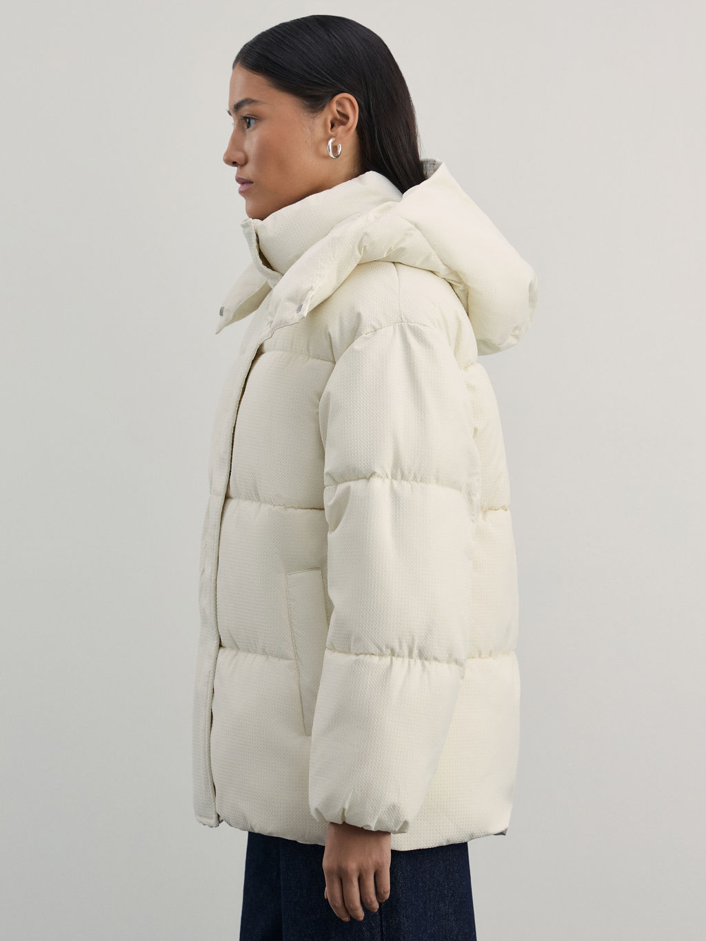 Куртка с капюшоном из фактурной ткани / Zarina  фото 4