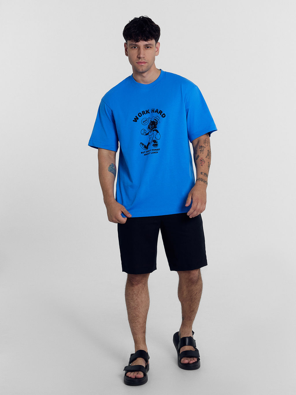 Футболка мужская ярко-голубая с печатью я.голубой +печать 111858 - Mark formelle фото 3