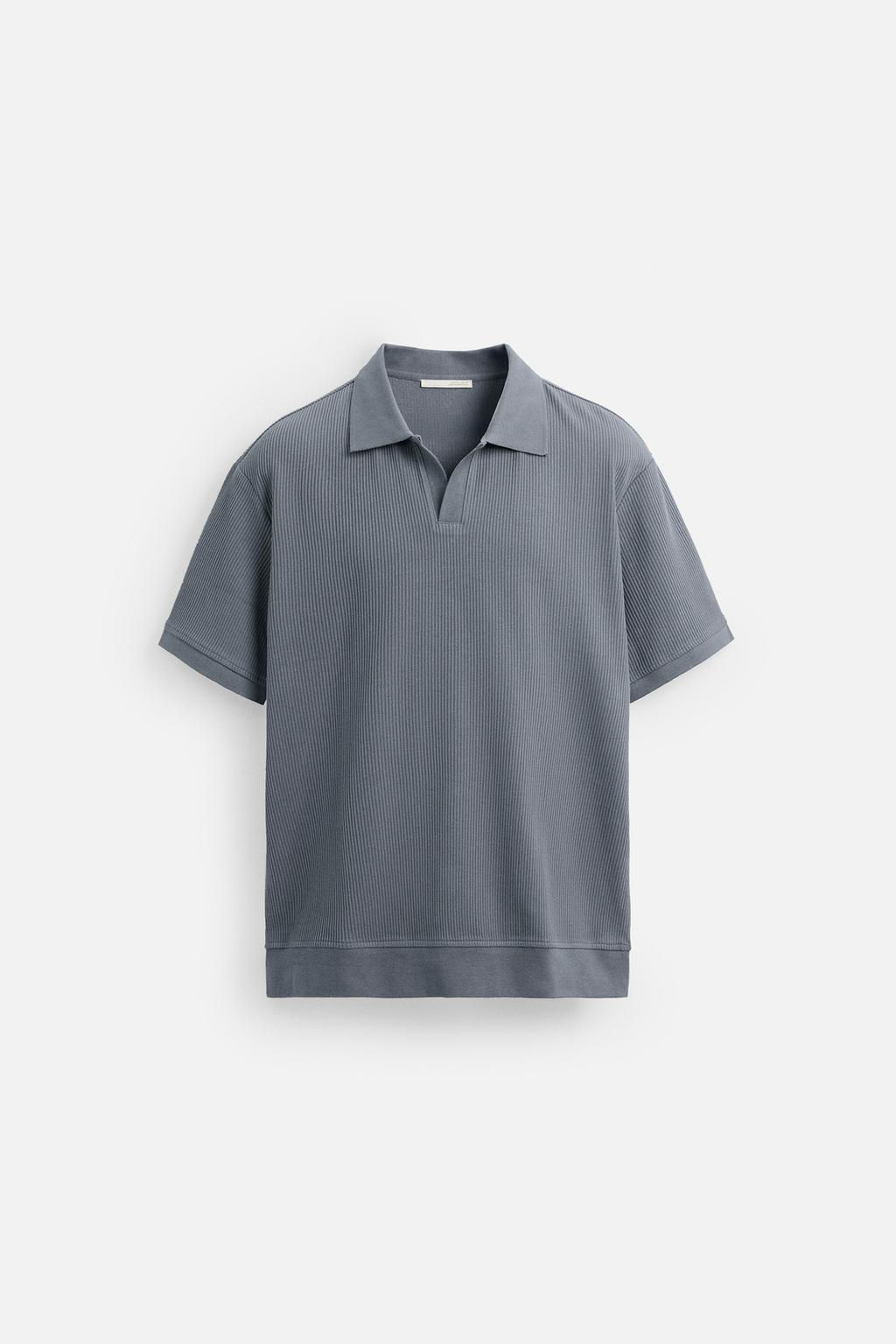 VERTICAL TEXTURED POLO SHIRT - Zara фото 8
